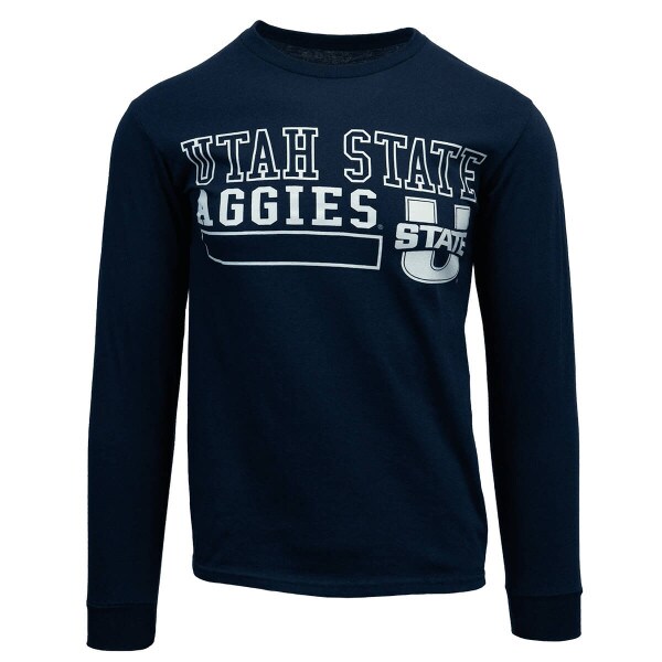 utah state aggies sporty long sleeve tshirt navy